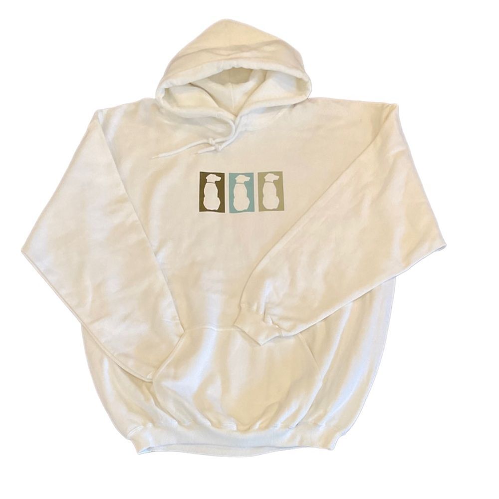 Three Dogs Gildan NEW Unisex XXL Pullover WHITE Hoodie